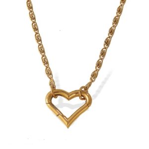 Wholesale 316L Stainless Steel Heart-Shaped Clasp Twisted Chain-OJ30