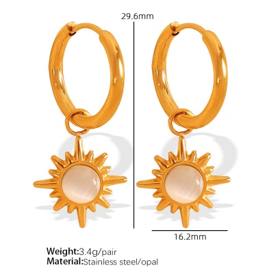 Wholesale 18K Stainless Steel Hoop Earrings with Zirconia—The Same Style as the Viral Trend-OJ21 - Image 4