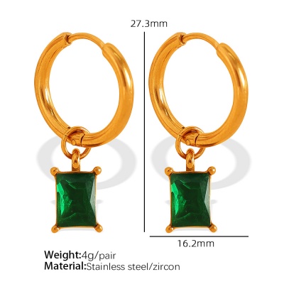 Wholesale 18K Stainless Steel Hoop Earrings with Zirconia—The Same Style as the Viral Trend-OJ21 - Image 3