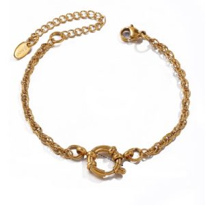 316L 18K Gold-Plated Stainless Steel Chopard Clasp Bracelet-OJ61