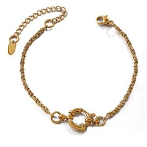 316L Waterproof Stainless Steel Paperclip Clasp Bracelet-OJ66