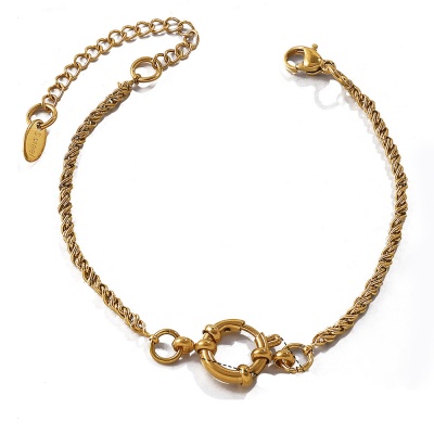 316L Waterproof Stainless Steel Paperclip Clasp Bracelet-OJ66