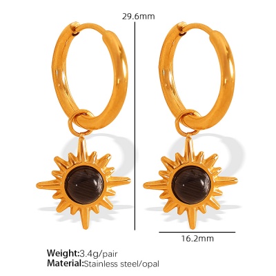 Wholesale 18K Stainless Steel Hoop Earrings with Zirconia—The Same Style as the Viral Trend-OJ21 - Image 2