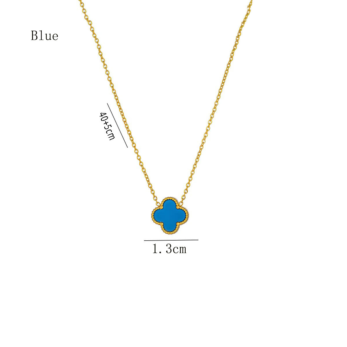 18K Gold-Plated 304 Stainless Steel Four-Leaf Clover Necklace - Image 7