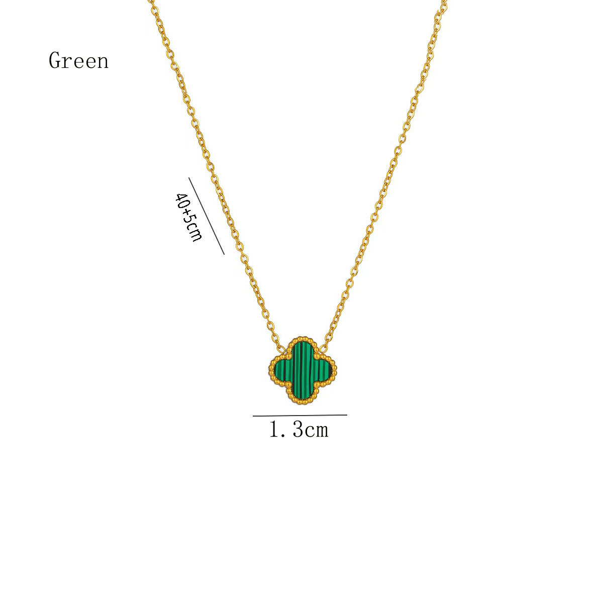 18K Gold-Plated 304 Stainless Steel Four-Leaf Clover Necklace - Image 6