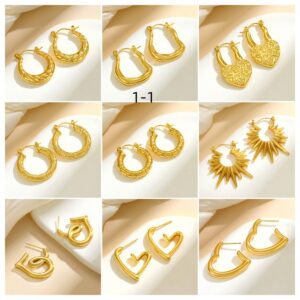 9 pairs of stainless steel earrings for $12