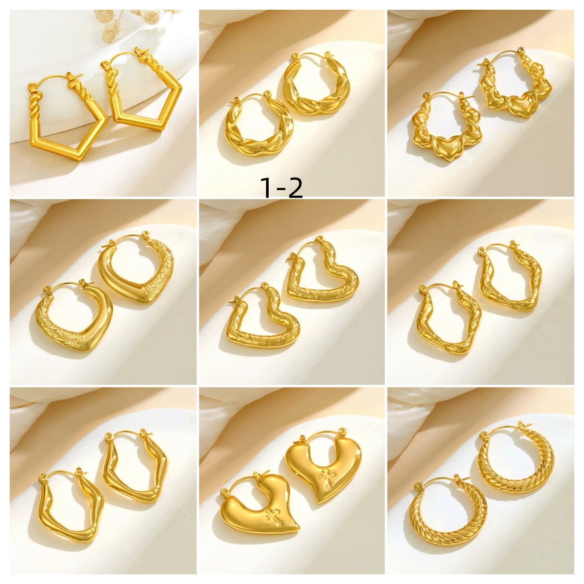 9 pairs of stainless steel earrings for $12 - Image 3