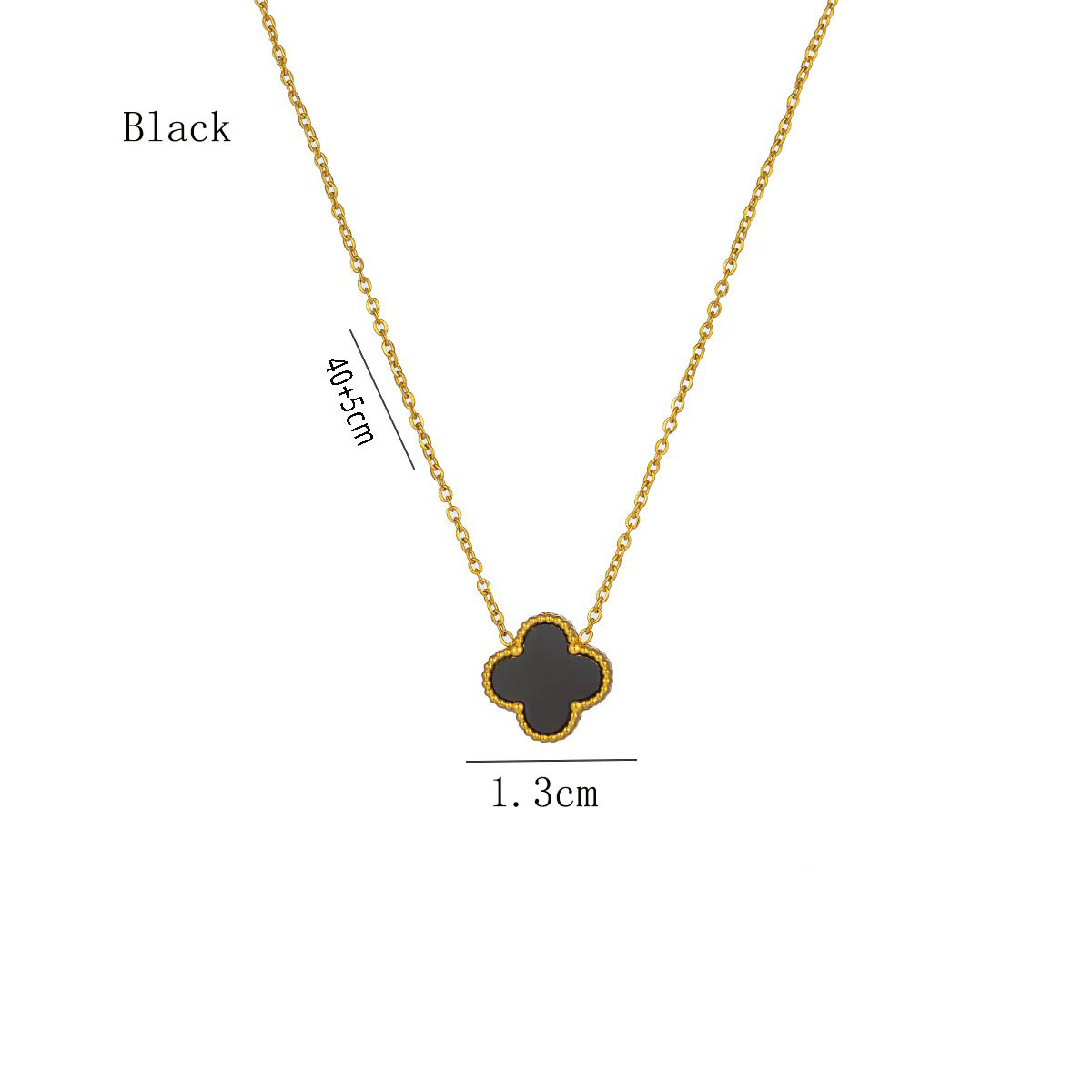 18K Gold-Plated 304 Stainless Steel Four-Leaf Clover Necklace - Image 8