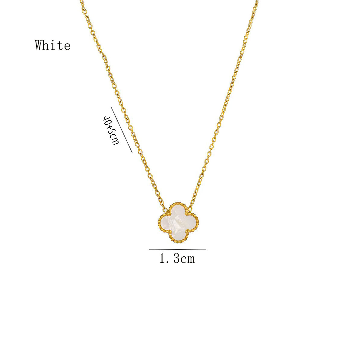 18K Gold-Plated 304 Stainless Steel Four-Leaf Clover Necklace - Image 3