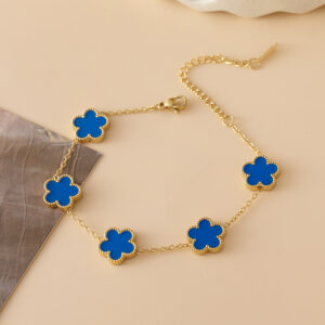 Stainless Steel Five-Leaf Clover Bracelets