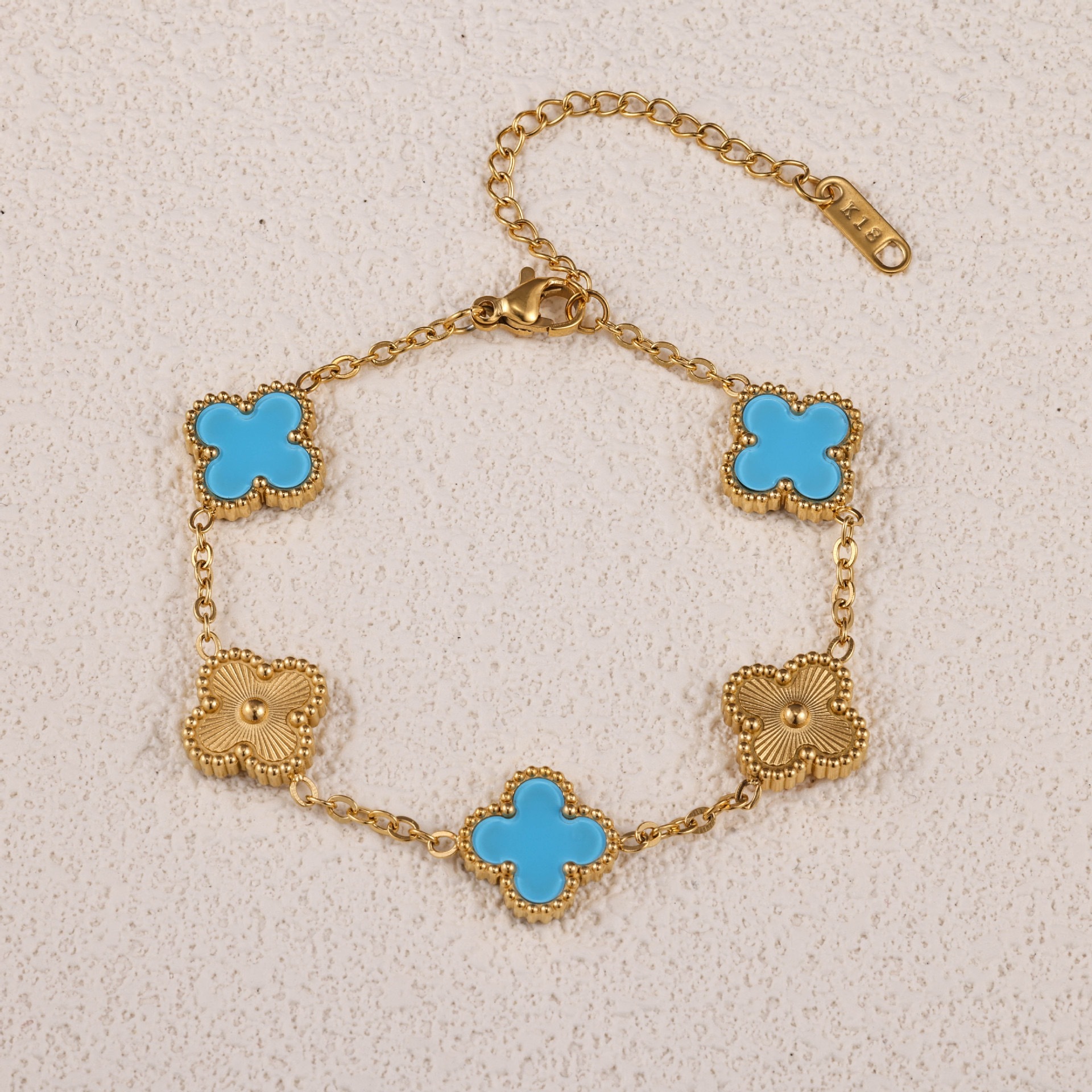 Stainless Steel Laser-Cut Four-Leaf Clover Bracelets - Image 4
