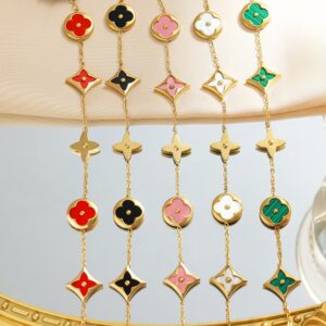 18K-plated stainless steel monogram bracelet
