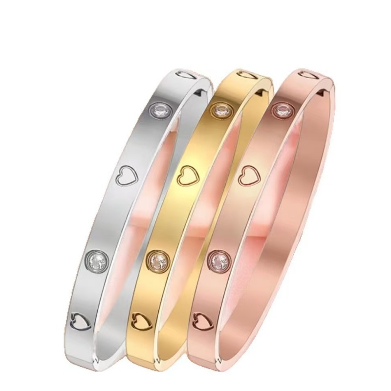Stainless Steel Heart-Shaped Bracelets