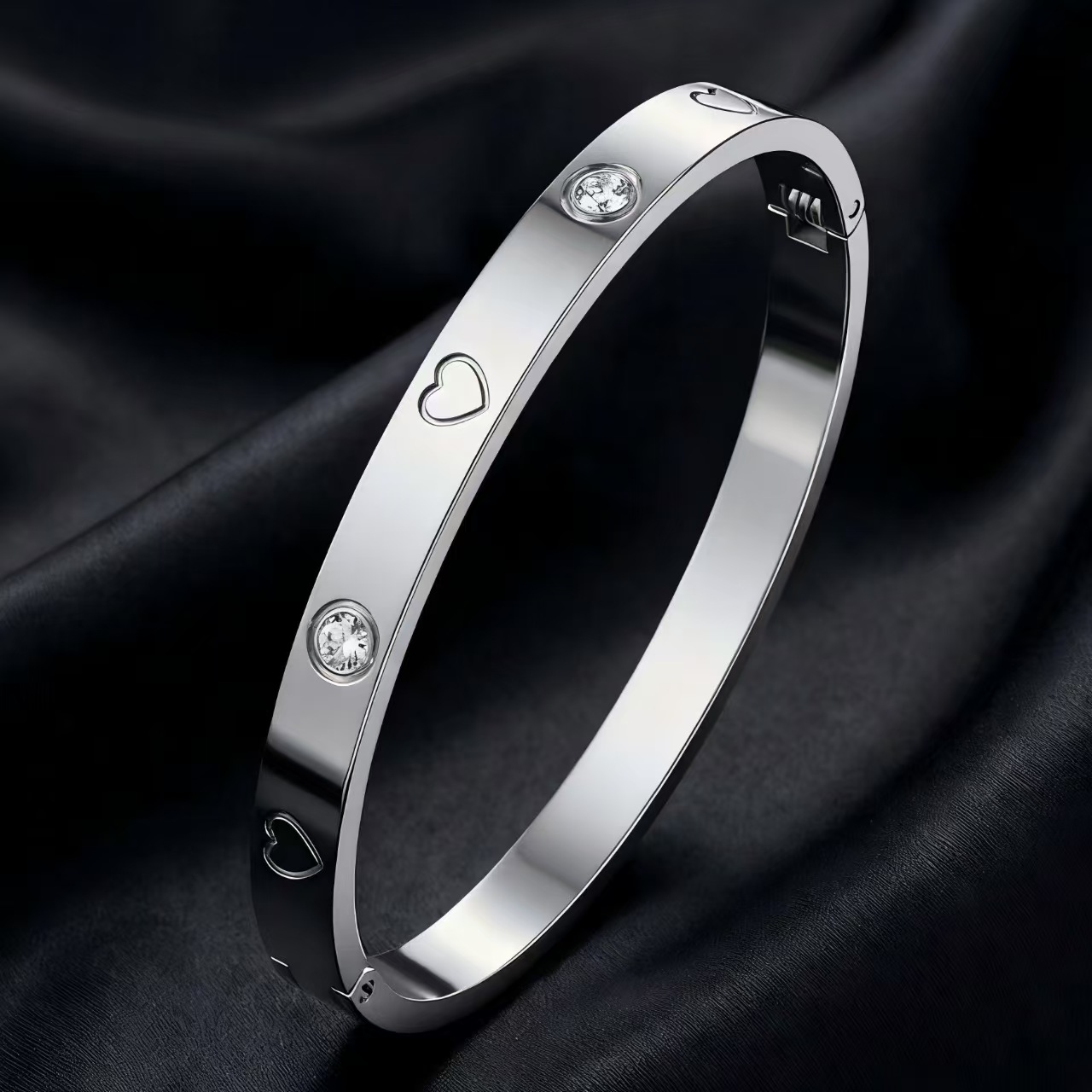 Stainless Steel Heart-Shaped Bracelets - Image 4