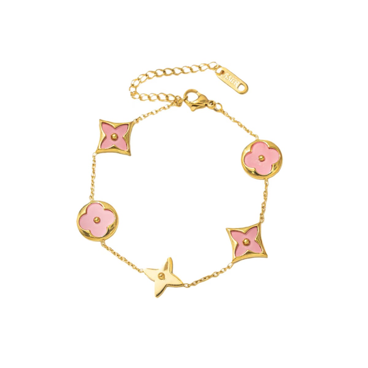 Stainless Steel Vintage Four-Leaf Clover Bracelet - Image 7
