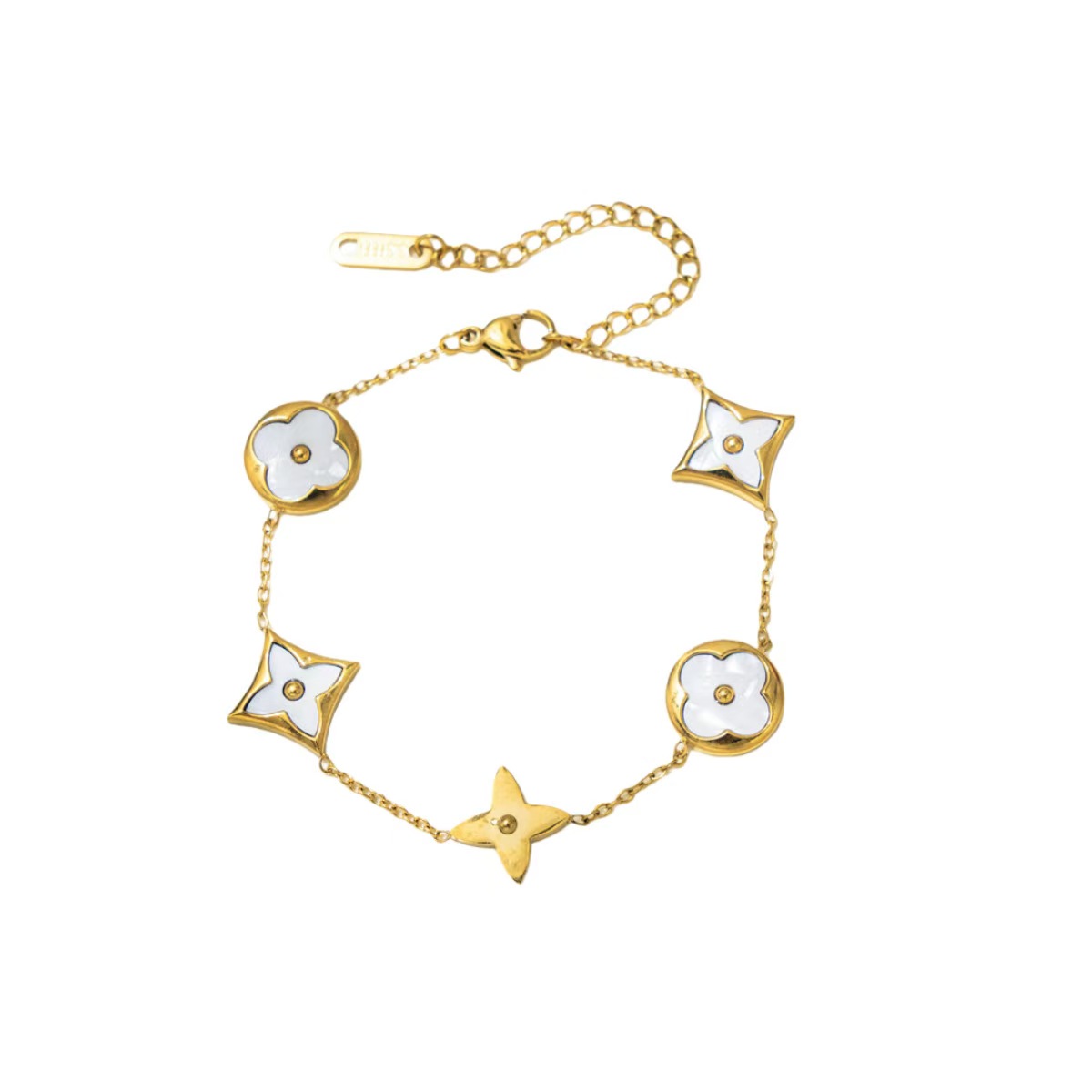 Stainless Steel Vintage Four-Leaf Clover Bracelet - Image 4