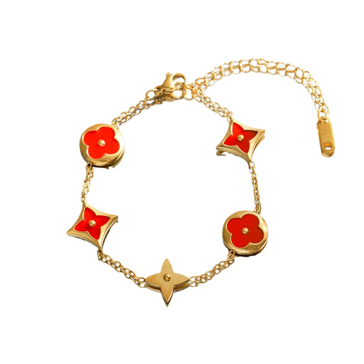 Stainless Steel Vintage Four-Leaf Clover Bracelet - Image 3